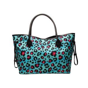 NWT Multi Leopard Canvas Tote Bag